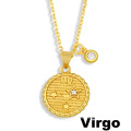 Shangjie OEM 12 constel pendant necklace copper zircon 18k gold pendant small necklaces